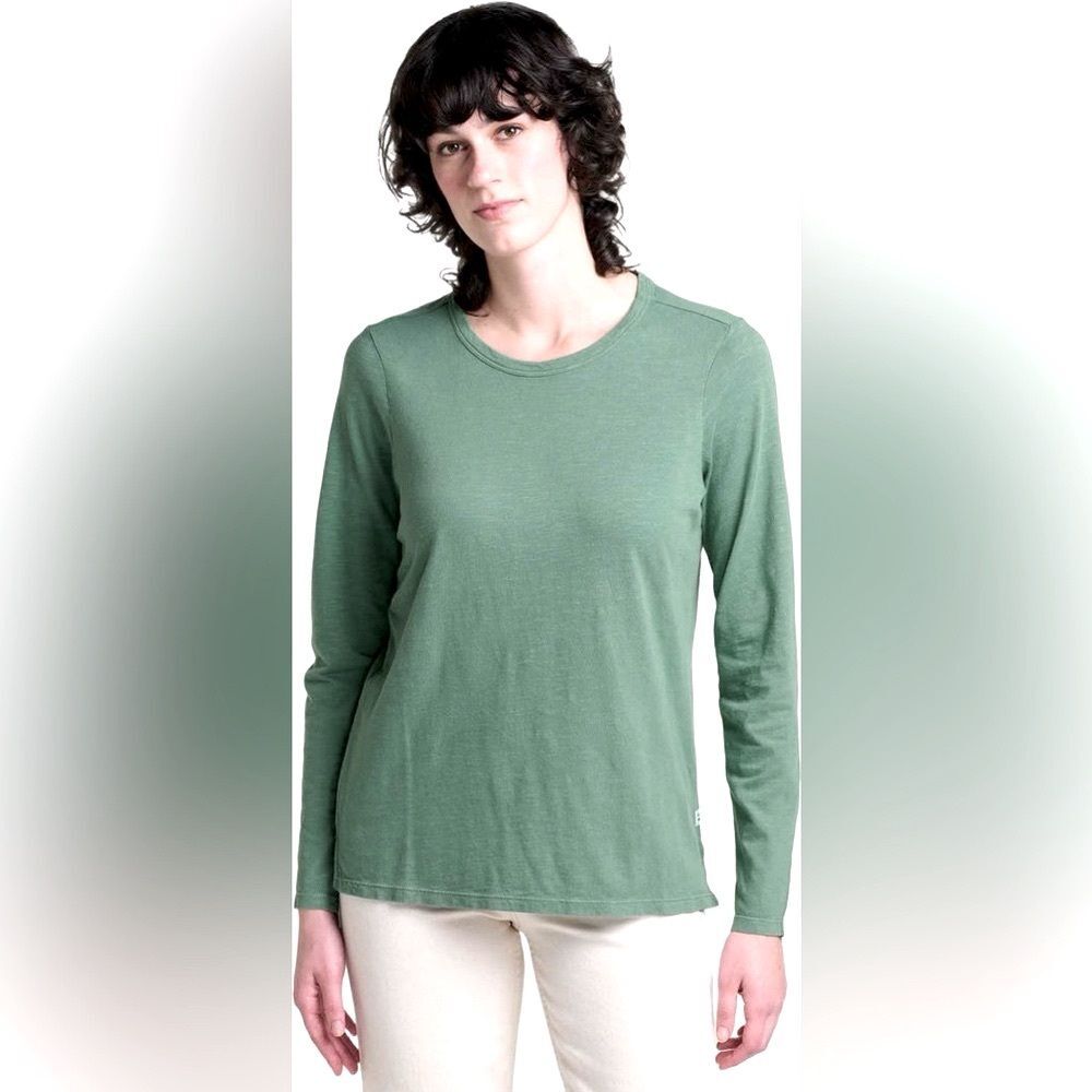 Toad&Co Sage Green Organic Cotton Textured Long Sleeve Tee
